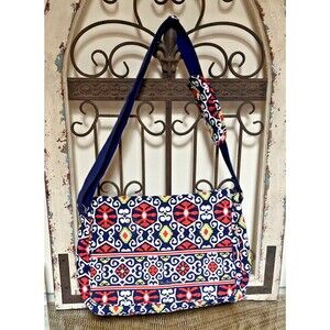 Vera Bradley Sun Valley Commuter Tote Messenger Bag With Carry Strap 16” X 12”
